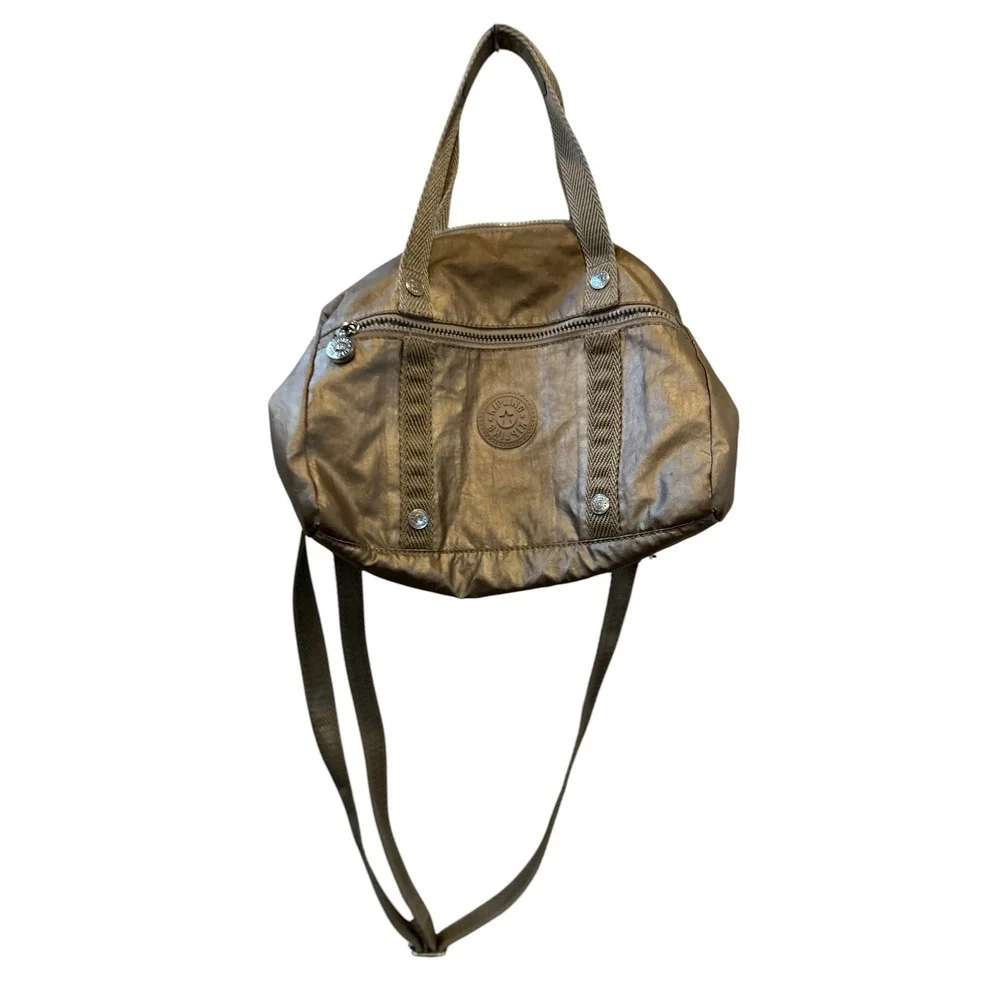 Kipling Metallic‎ Gold Shoulder Bag Crossbody Purse Handbag Satchel